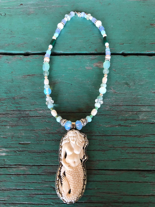 Carved Mermaid Pendant